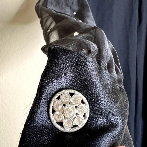 Michael Marcella Shift Dress Women 14 VTG Black Party Event LBD Made in USA - Picture 9 of 12